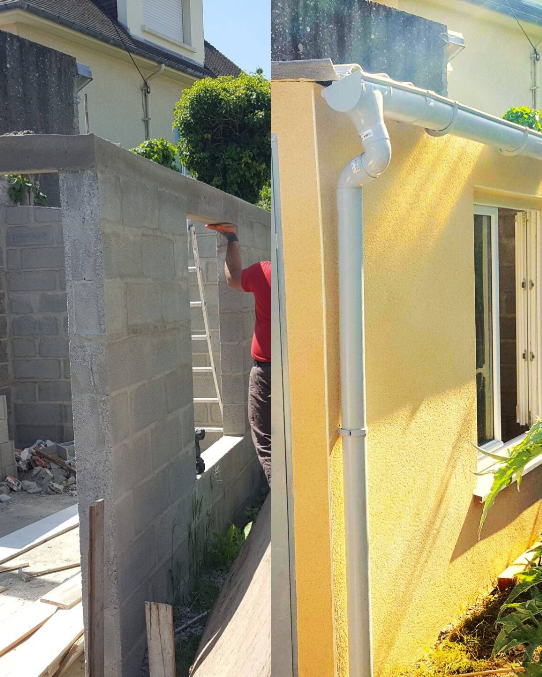 Petite maçonnerie en Indre et Loire 37 réalisation d' une extension d'une pièce sur Tours en Indre-et-Loire 37